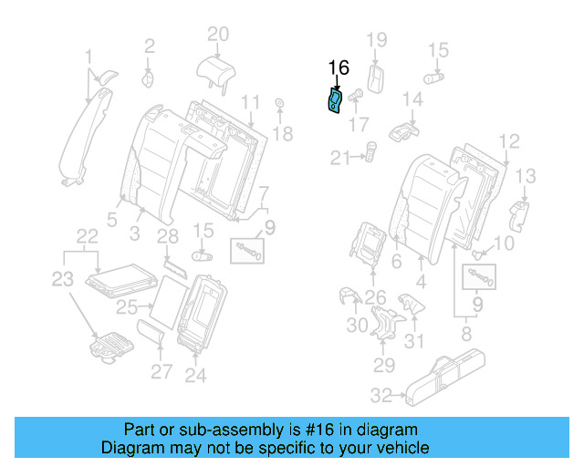 Seat Back End 1K5-885-704-AR-7C5