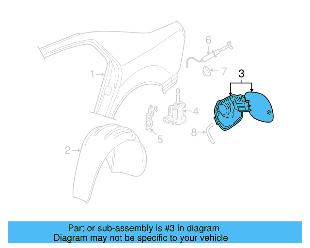 Fuel Door (Unpainted) 3d0809857fgru - View 3