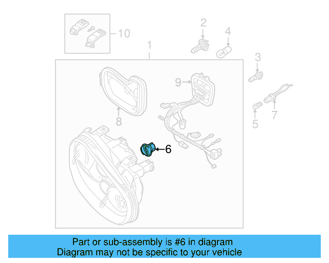 Headlight Socket 1J0-953-123-B - View 10
