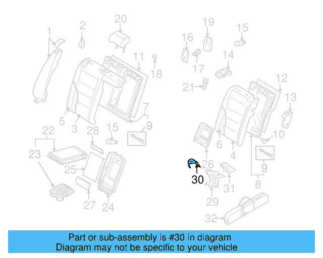 Seat Back Frame Clip 1K0-886-193-C