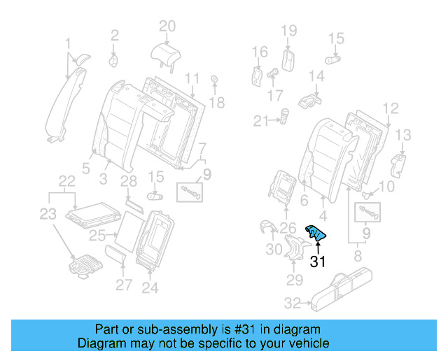 Seat Latch Cover 8P0-886-197-4PK - View 20