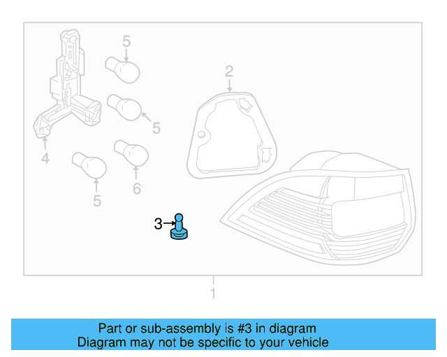 Tail Lamp Assembly Ball Stud 1K9-945-229 - View 3