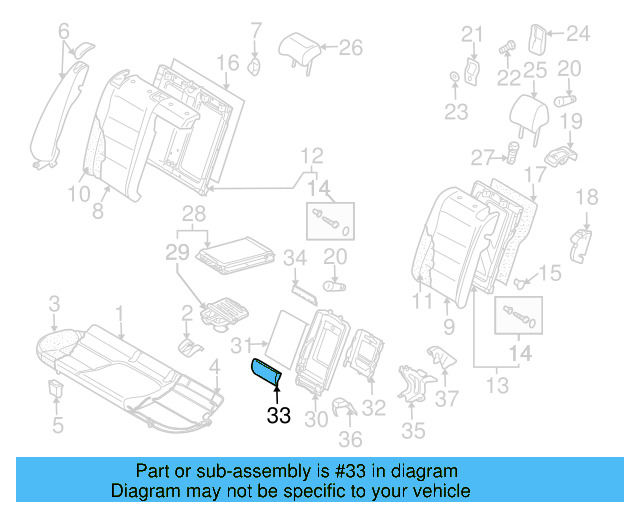 Seat Back Cushion 1K5-885-873-H-6AE
