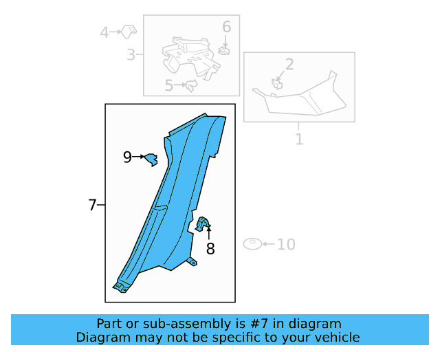 Upper Quarter Trim 3G8-867-242-3HS - View 5