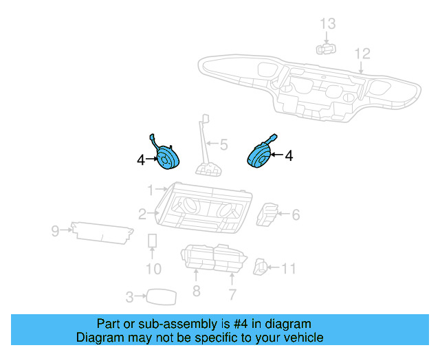 Map Lamp Assembly 7B0-947-105-D-HDA - View 2