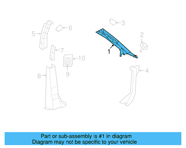 Windshield Pillar Trim 7B0-867-233-B-HDA - View 3