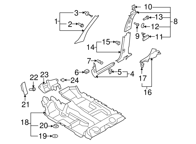 Cluster Cover Retainer Clip 3B0-867-190 - View 22