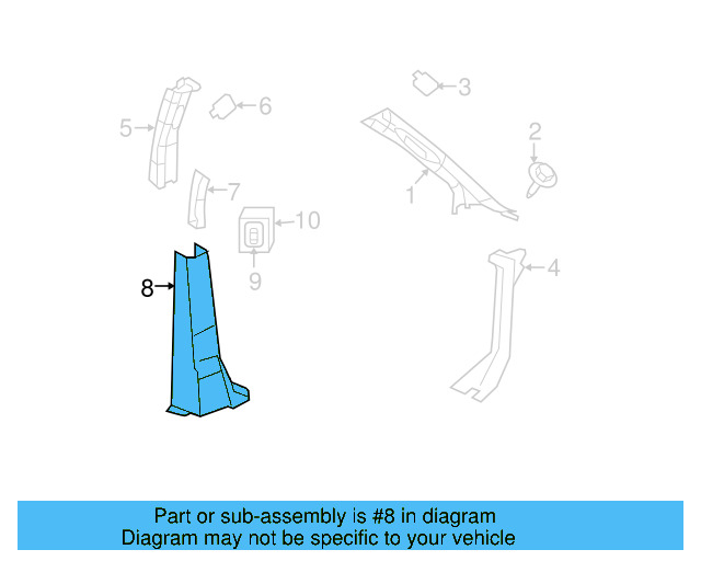 Lower Center Pillar Trim 7B0-867-239-A-XT1