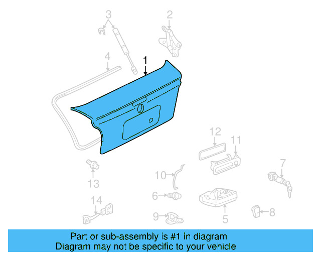 Trunk Lid 1E0-827-025-H - View 3