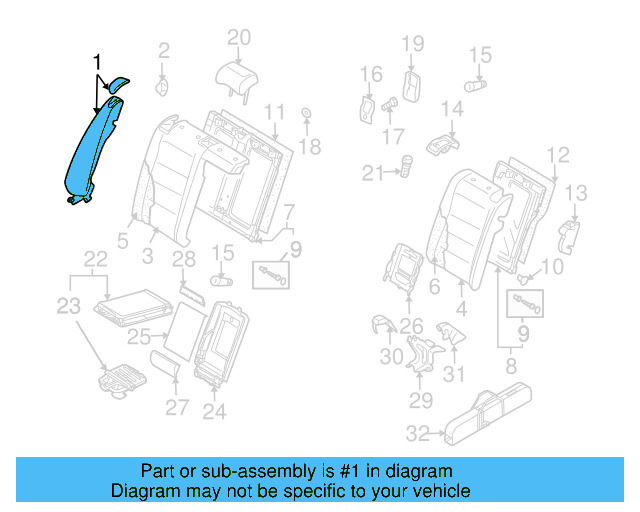 Seat Back End 1K5-885-704-AR-77H