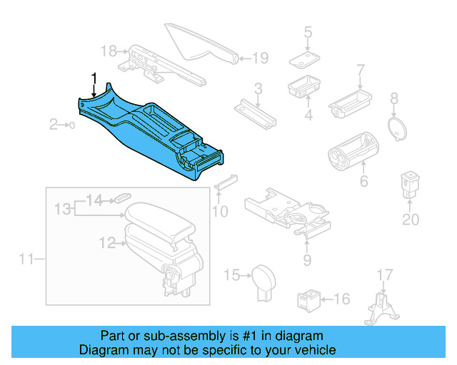 Rear Console 1J0-863-323-AC-2QL - View 9
