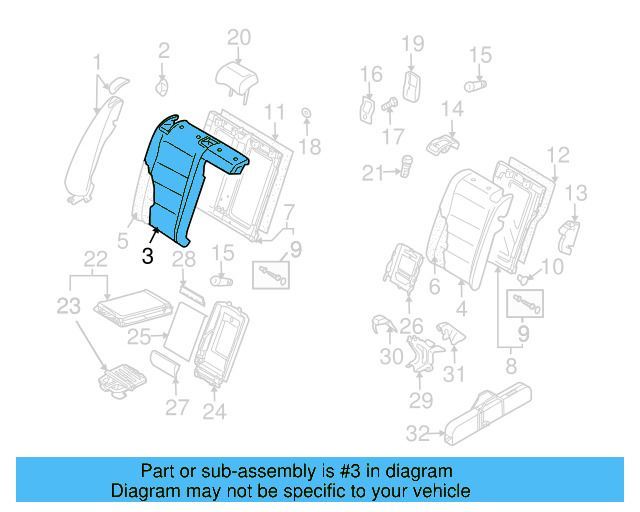 Seat Back Cover 1K5-885-806-DG-NVH - View 12