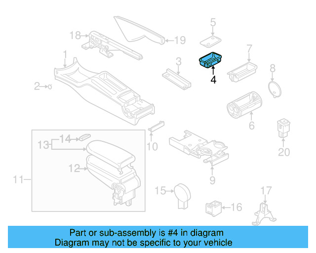 Ashtray Insert 1K0-857-335-9B9 - View 11