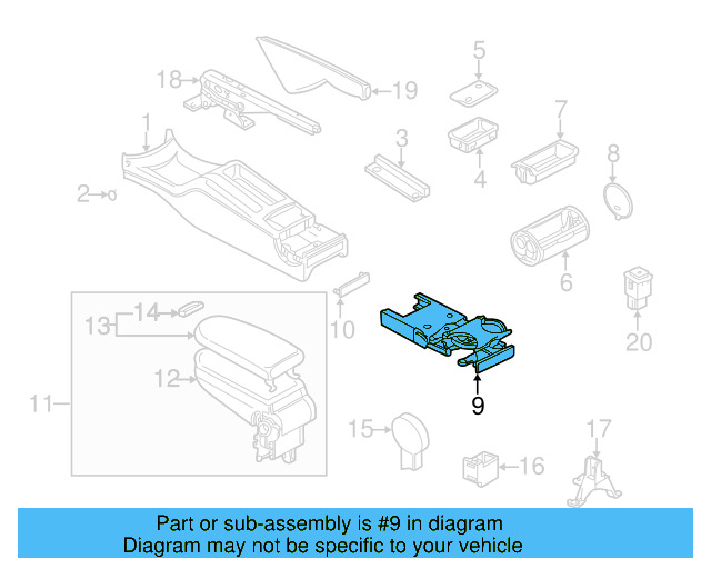 Cup Holder 1J0-862-533-D-2QL - View 5