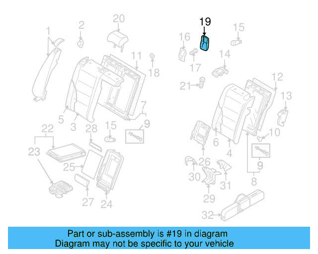 Child Restraint Anchor Plate Cap 1K5-887-267-A-7G8 - View 3