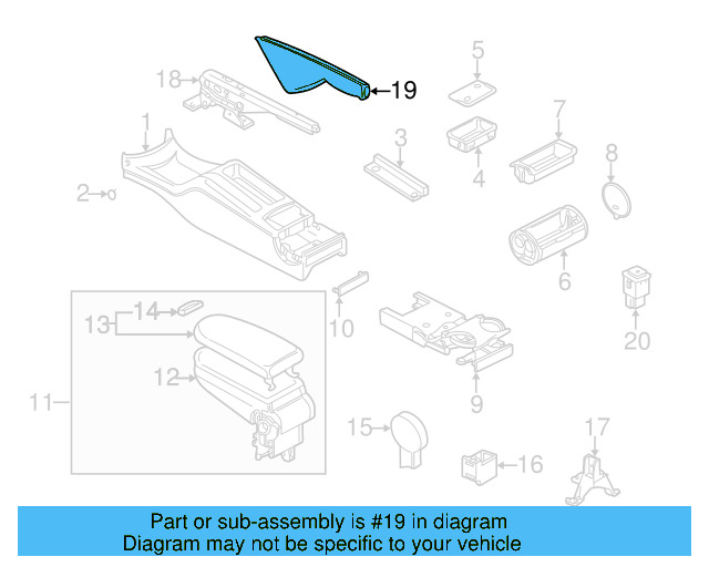 Parking Brake Lever Cover 1J0-711-461-A-E74 - View 7