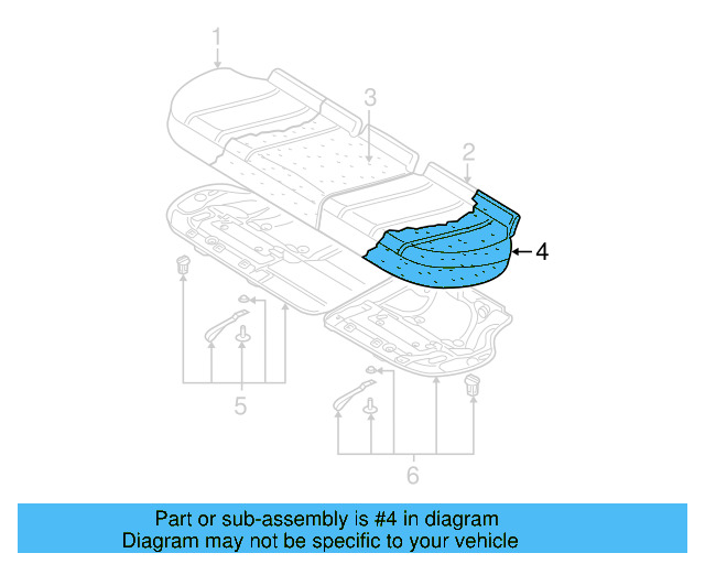 Seat Cushion Pad 1K9-885-375-A - View 6