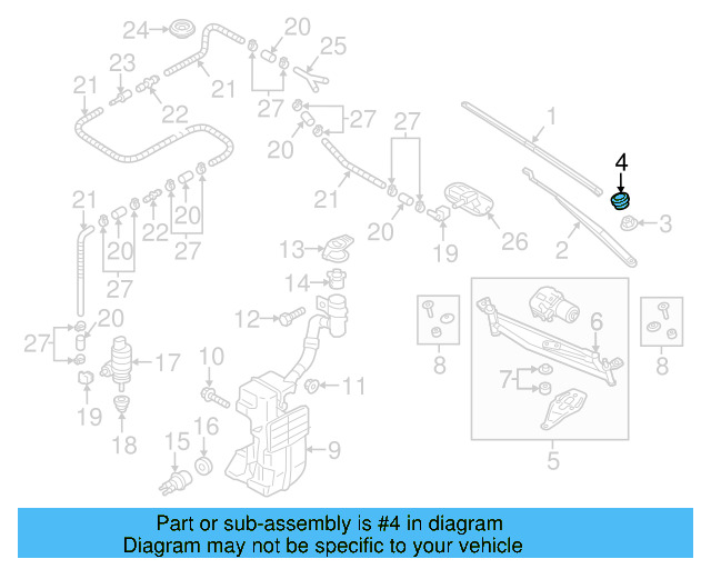 Wiper Arm Cap 5N0-955-205-9B9 - View 64