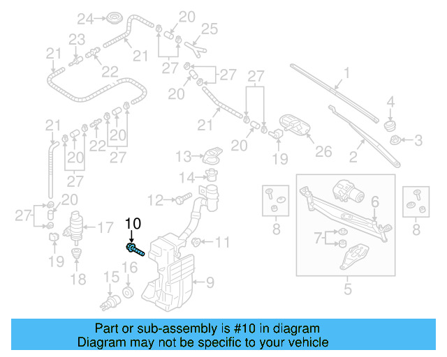 Washer Reservoir Lower Bolt N-101-602-05 - View 15