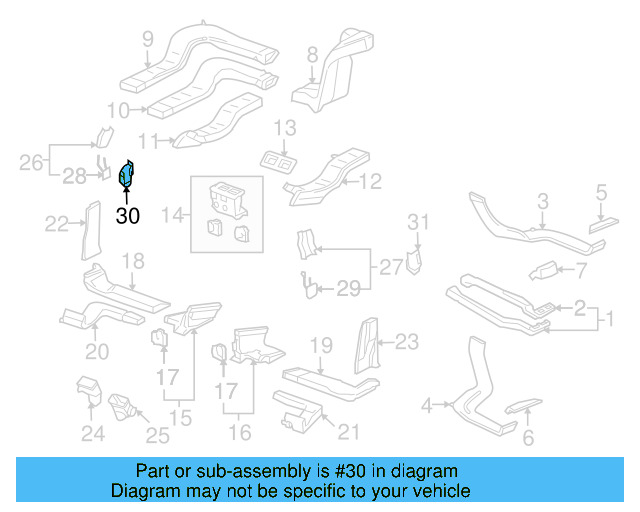 Air Outlet 7L0-819-202-6C3 - View 2
