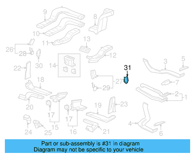 Air Outlet 7L0-819-201-6C3 - View 2