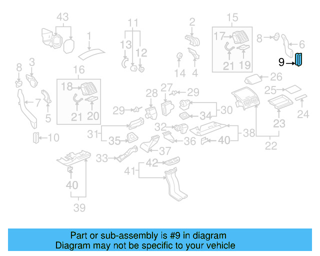 Air Vent 7L0-819-986-B-9B9 - View 3