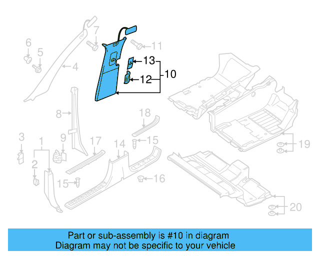 Center Pillar Trim 7L6-867-240-GC-PAX - View 3