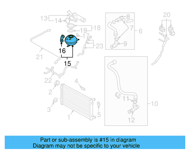 Engine Coolant Reservoir 1J0-121-407-F - View 12