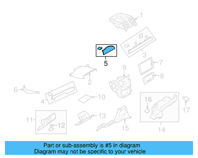 Center Molding 5K1-858-418-B-2U0 - View 7