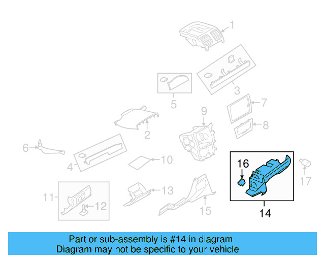 Instrument Panel Trim Panel Insulator 7M3-857-145-A - View 37