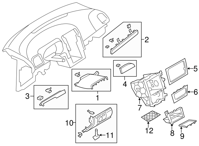Instrument Panel Trim Panel Insulator 7M3-857-145-A - View 25