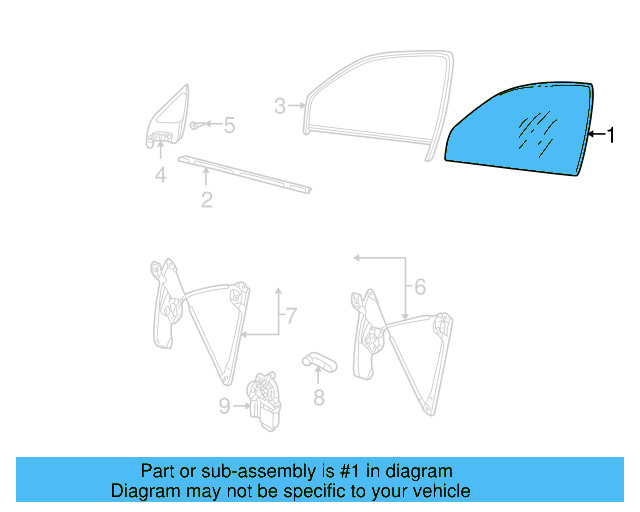 Door Glass 1J3-845-201-H