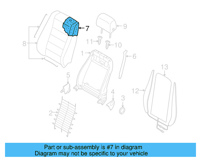 Seat Back Pad 7L6-881-776-AH - View 2