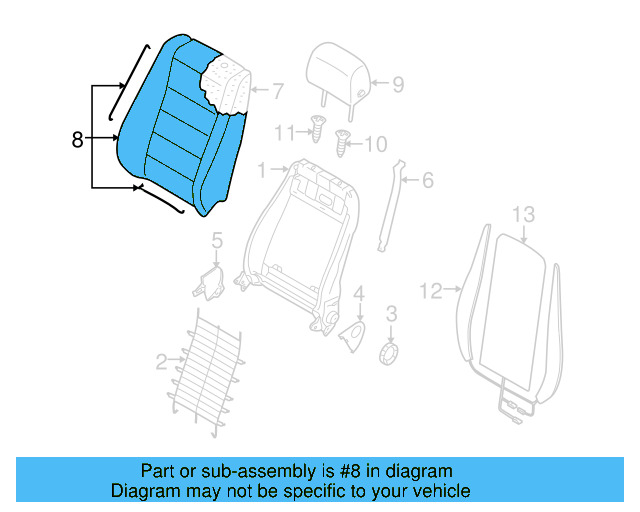 Seat Back Cover 7L6-881-805-FD-WWU - View 3
