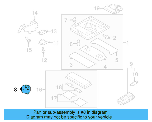 Sunroof Switch 1K9-959-561-A-YBE - View 7