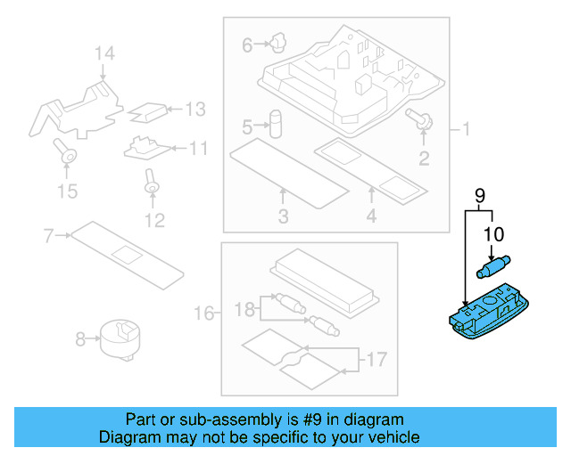 Rear O'head Lamp 6Q0-947-291-B-Y20 - View 9