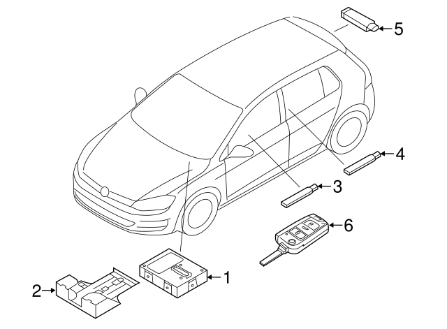 Keyless Entry Transmitter 5G0-959-752-BE-INF