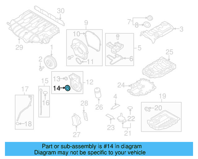 Inner Timing Cover Seal 06L-103-085-B - View 15