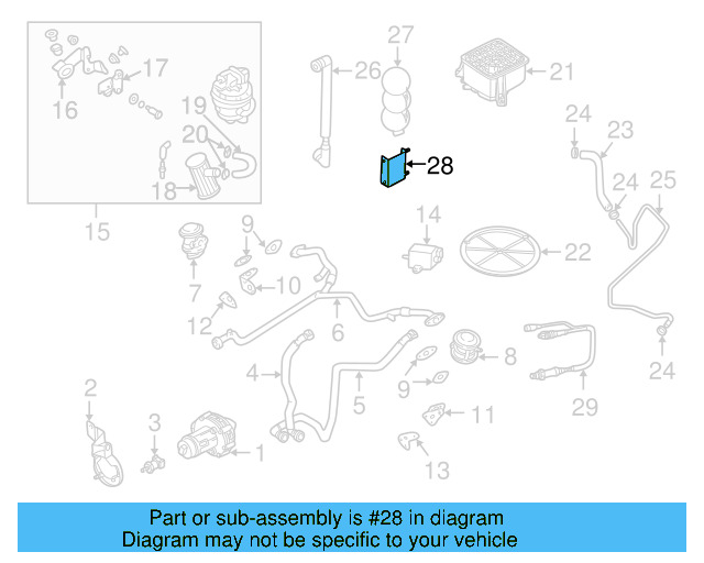 Vacuum Reservoir Bracket 078-129-685-B - View 3