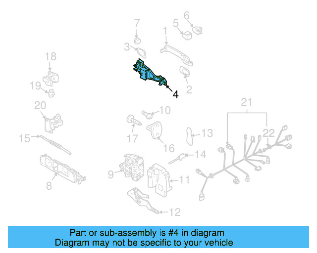 Exterior Door Handle Base 7L0-837-886-E