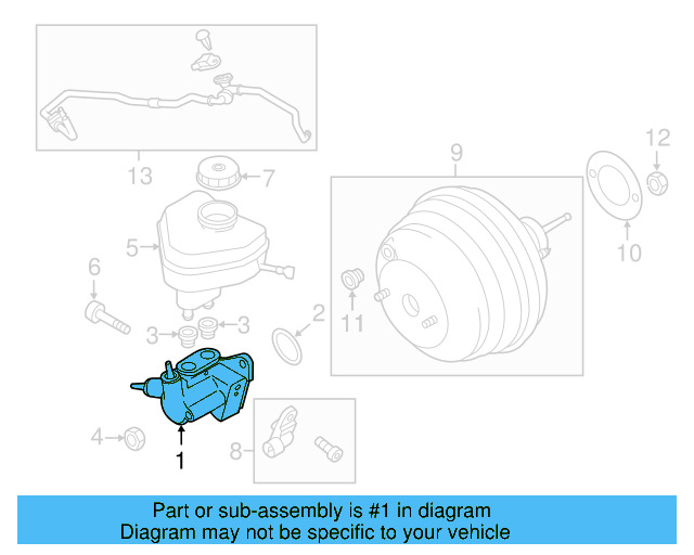 Master Cylinder 7P0-611-019-G - View 5