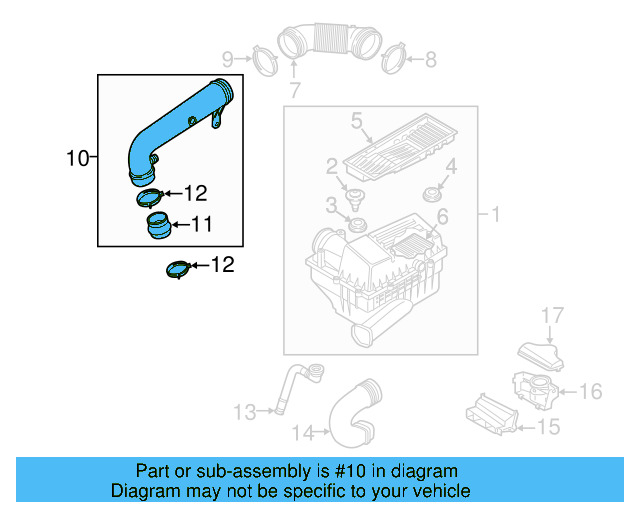 Engine Air Intake Hose 1K0-129-627-C - View 113