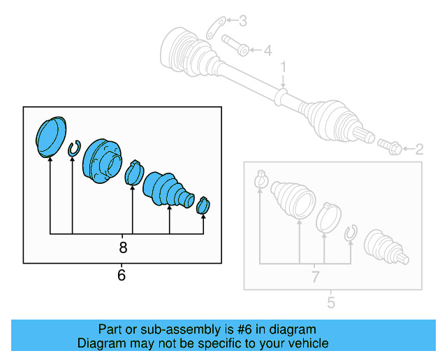 Inner Joint Assembly 1K0-498-103-AX - View 10
