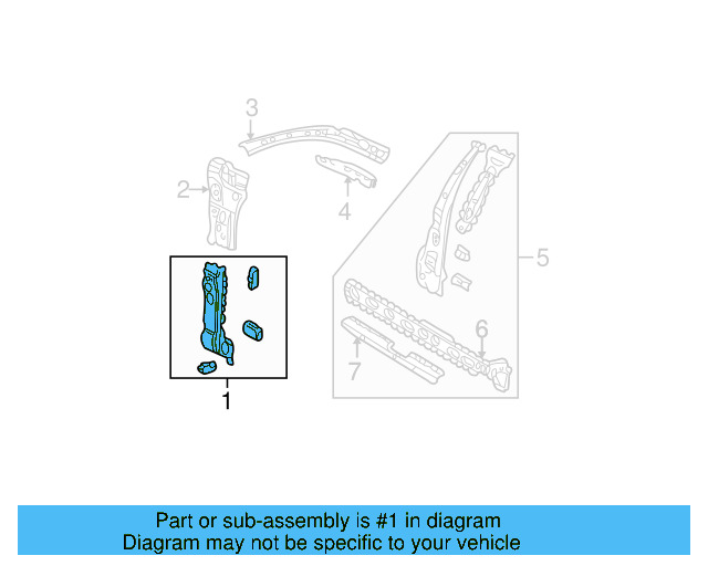 Pillar Reinforced 1J9-809-204 - View 2