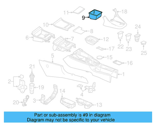 Ashtray Insert 1K0-857-335-9B9 - View 10