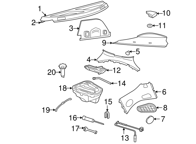 Pkg Tray Trim Bracket 1C0-863-533-D