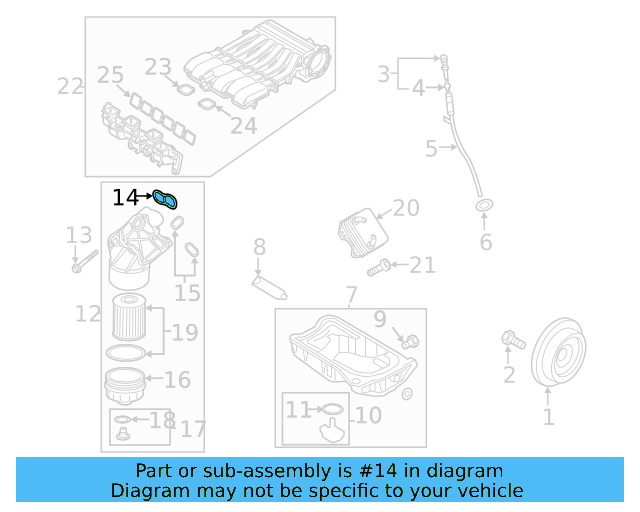 Oil Filter Housing Gasket 03H-115-441 - View 2