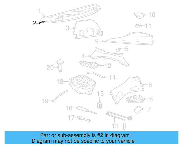 Pkg Tray Trim Bracket 1C0-863-534-D - View 3