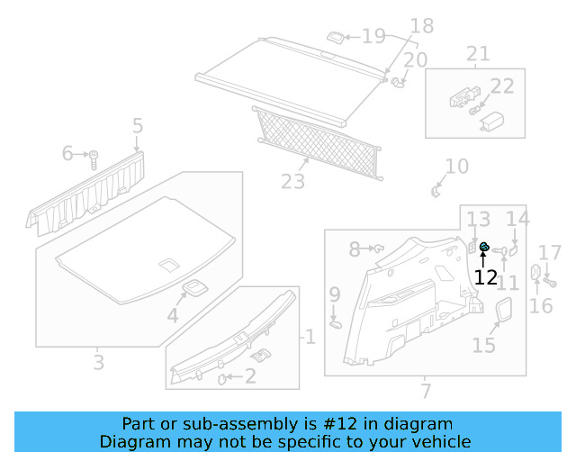 Quarter Trim Panel Retainer Nut 1Z9-868-280-B-82V - View 15