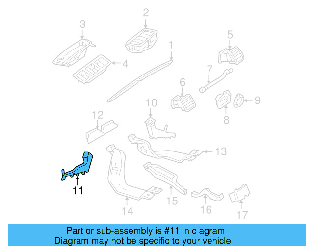 Instrument Panel Air Duct 1KM-819-805 - View 25
